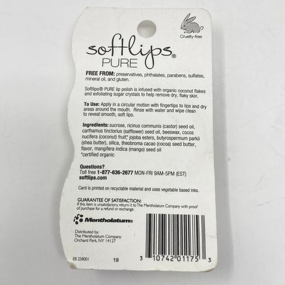 Softlips Pure Lip Polish Scrub 100% Natural Rare Discontinued - Picture 2 of 2